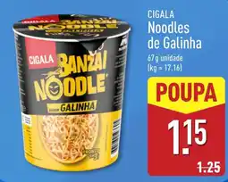 ALDI Cigala banzai noodle sabor galinha promoção