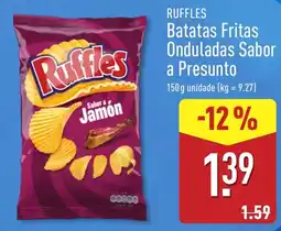 ALDI Ruffles Batatas Fritas Onduladas Sabor a Presunto promoção