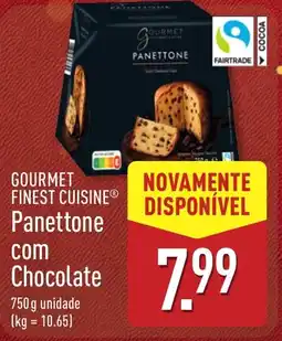ALDI Gourmet finest cuisine panettone com chocolate promoção
