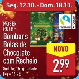 ALDI Moser roth Bombons Bolas de Chocolate com Recheio promoção
