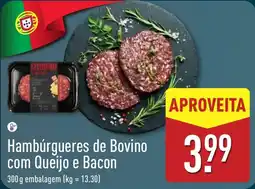 ALDI Hambúrgueres de Bovino com Queijo e Bacon promoção