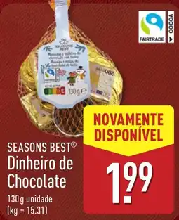 ALDI Seasons Best Dinheiro de Chocolate promoção