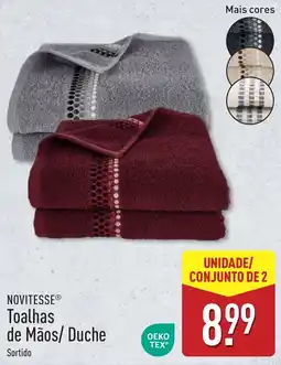 ALDI Novitesse toalhas de mãos/ duche sortido promoção