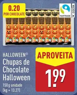 ALDI Halloween chupas de chocolate halloween promoção