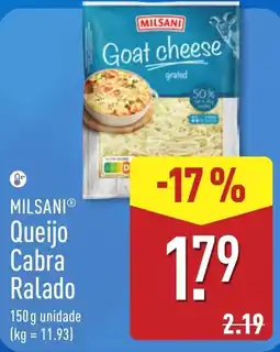 ALDI Milsani queijo cabra ralado promoção