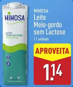 ALDI Mimosa leite meio-gordo sem lactose promoção
