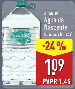ALDI Água de Nascente Alardo promoção