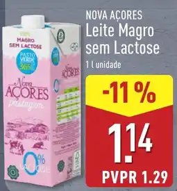 ALDI Nova Açores leite magro sem lactose promoção