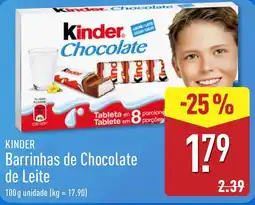 ALDI Kinder barrinhas de chocolate de leite promoção