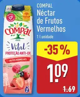 ALDI Compal Néctar de Frutos Vermelhos promoção