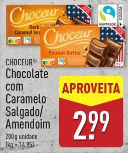 ALDI Choceur chocolate com caramelo salgado/amendoim promoção