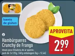 ALDI Hambúrgueres Crunchy de Frango promoção