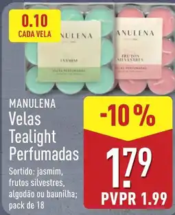 ALDI Manulena velas tealight perfumadas promoção