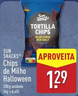 ALDI Sun Snacks chips de milho halloween promoção