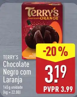 ALDI Terry's chocolate negro com laranja promoção