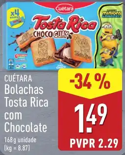 ALDI Cuétara Bolachas Tosta Rica com Chocolate promoção