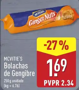 ALDI McVitie's Bolachas de Gengibre promoção