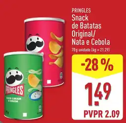 ALDI Pringles snack de batatas original/ nata e cebola promoção