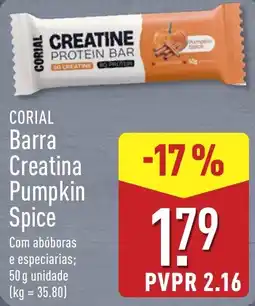ALDI corial barra creatina pumpkin spice promoção