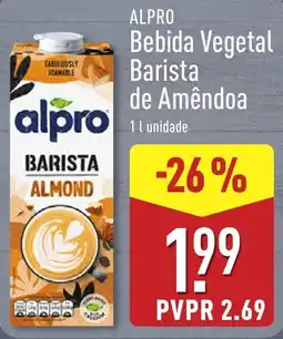 ALDI Alpro bebida vegetal barista de amêndoa promoção