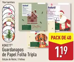 ALDI kokett guardanapos de papel folha tripla promoção