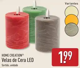 ALDI Home creation velas de cera led sortido promoção