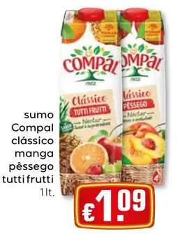 Bolama Sumo compal clássico manga pêssego tutti frutti promoção