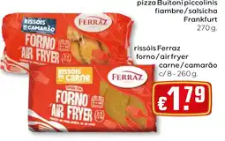 Bolama rissóis ferraz forno/airfryer carne/camarão promoção