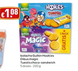 Bolama bolacha gullón hookies dibus magic promoção