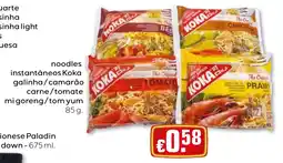 Bolama Noodles instantâneos koka galinha/camarão carne/tomate mi goreng/tom yum promoção
