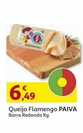 Auchan Queijo flamengo paiva:barra redondo kg promoção