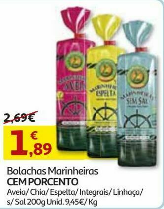 Auchan Bolacha cem porcento promoção