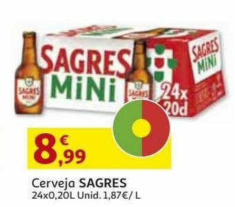 Auchan Cerveja sagres:24x0.20l promoção