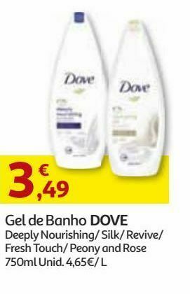 Auchan Gel de banho dove promoção