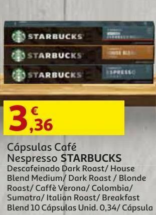 Auchan Cápsulas starbucks promoção