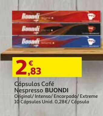 Auchan Cápsulas café buondi promoção