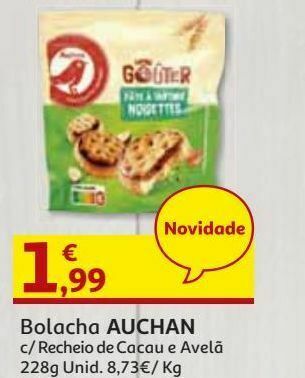 Auchan Bolacha auchan:recheio creme cacau avelã 228g promoção