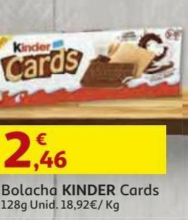 Auchan Bolacha kinder:cards 128 g promoção