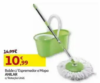Auchan Balde c/espremedor e mopa anilar c/rotação promoção