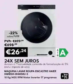 Radio Popular Màquina lavar roupa encastre haier hwb100-b14858u-s promoção