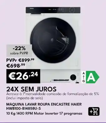 Màquina lavar roupa encastre haier hwb100-b14858u-s