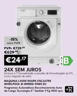 Radio Popular maquina lavar roupa encastre whirlpool bi wmwg 91485 eu promoção