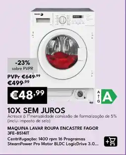 Radio Popular Maquina lavar roupa encastre fagor 3fe-8514it promoção