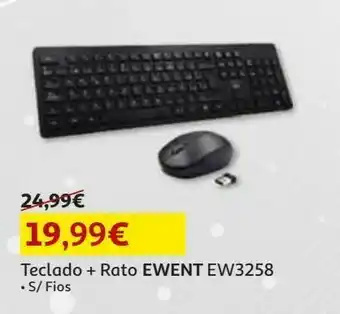Auchan Teclado + rato s/ fios ewent ew3258 promoção