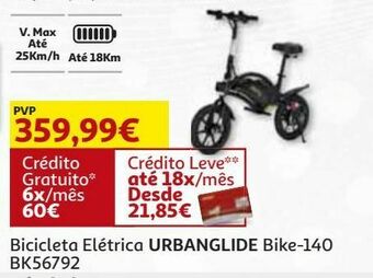 Auchan Bicicleta eletrica urbanglide: bike-140 bk56792 promoção