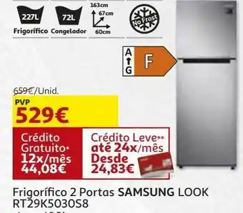 Auchan Frigorifico 2 portas samsung:look inox rt29k5030s8 promoção