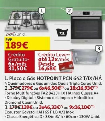Auchan Placa a gás hotpoint promoção