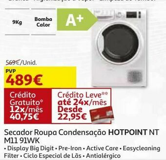 Auchan Secador roupa hotpoint:condensaçao nt m11 91wk promoção