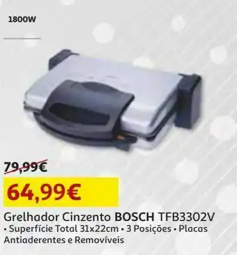 Auchan Grelhador bosch:cinzento tfb3302v promoção