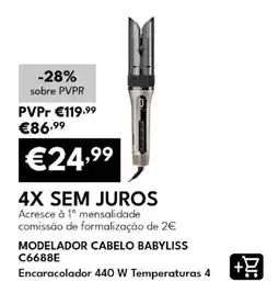 Radio Popular modelador cabelo babyliiss promoção